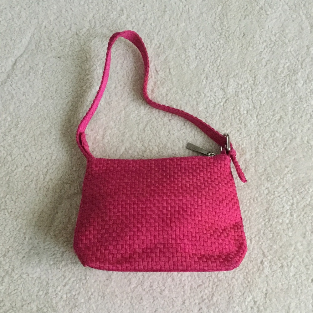 Vintage Y2K Purse Woven Small Handbag Hot Pink Barbie